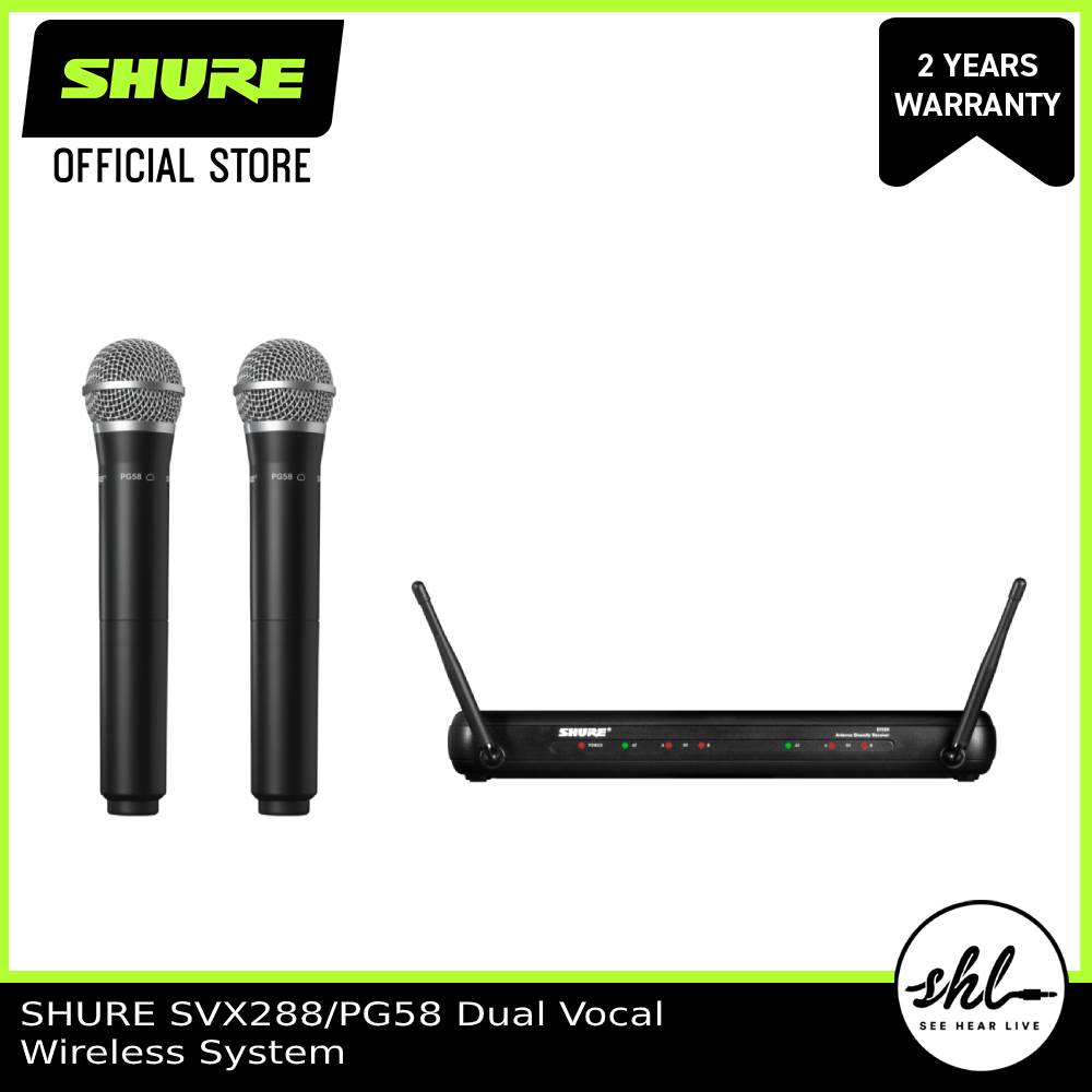 Shure SVX288/PG58 Dual Vocal Wireless System