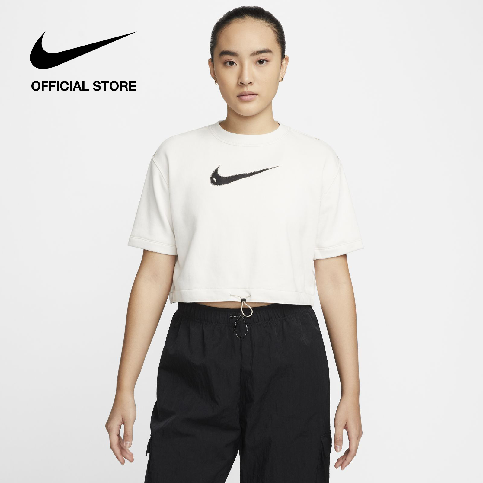 Nike Women's Sportswear Swoosh Crop T-Shirt - Phantom