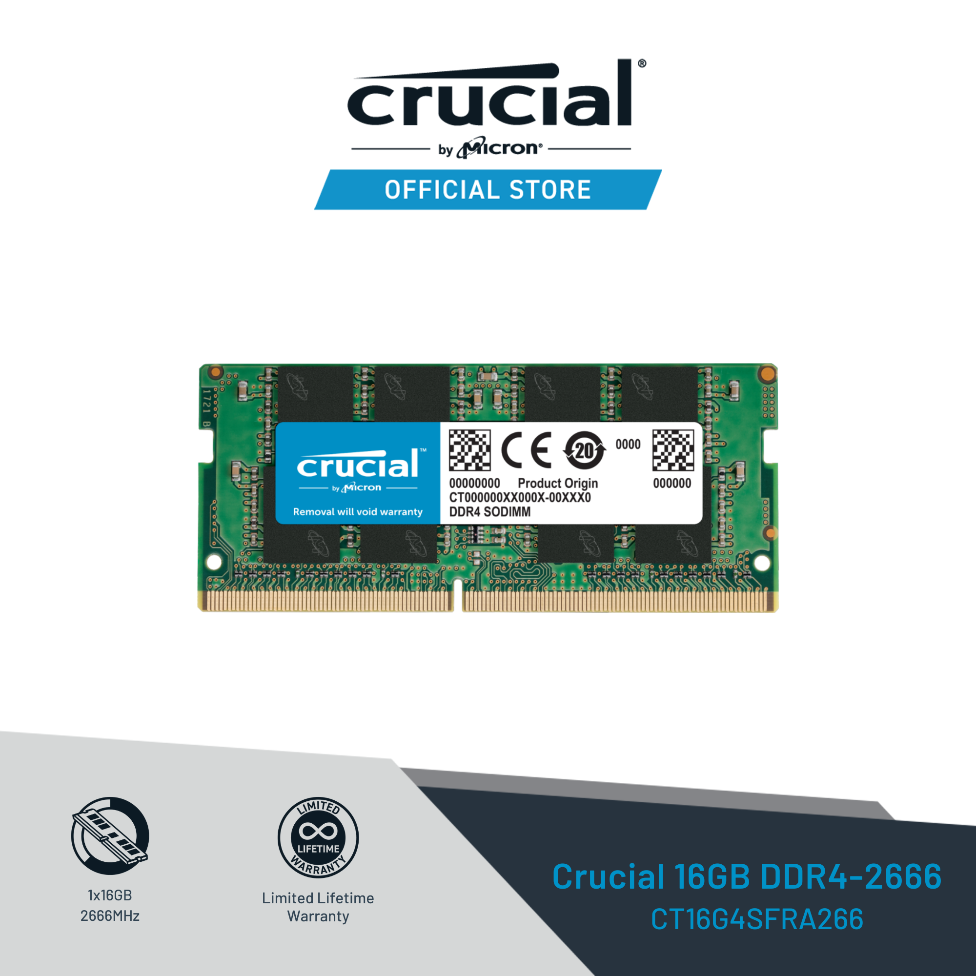 Crucial 16GB DDR4-2666 SODIMM CT16G4SFRA266