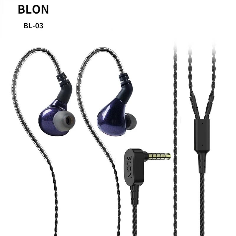BLON BL-03 Eeadphone BL03 dynamic driver HIFI DJ running in-ear earplugs with detachable cable 2PIN headphone