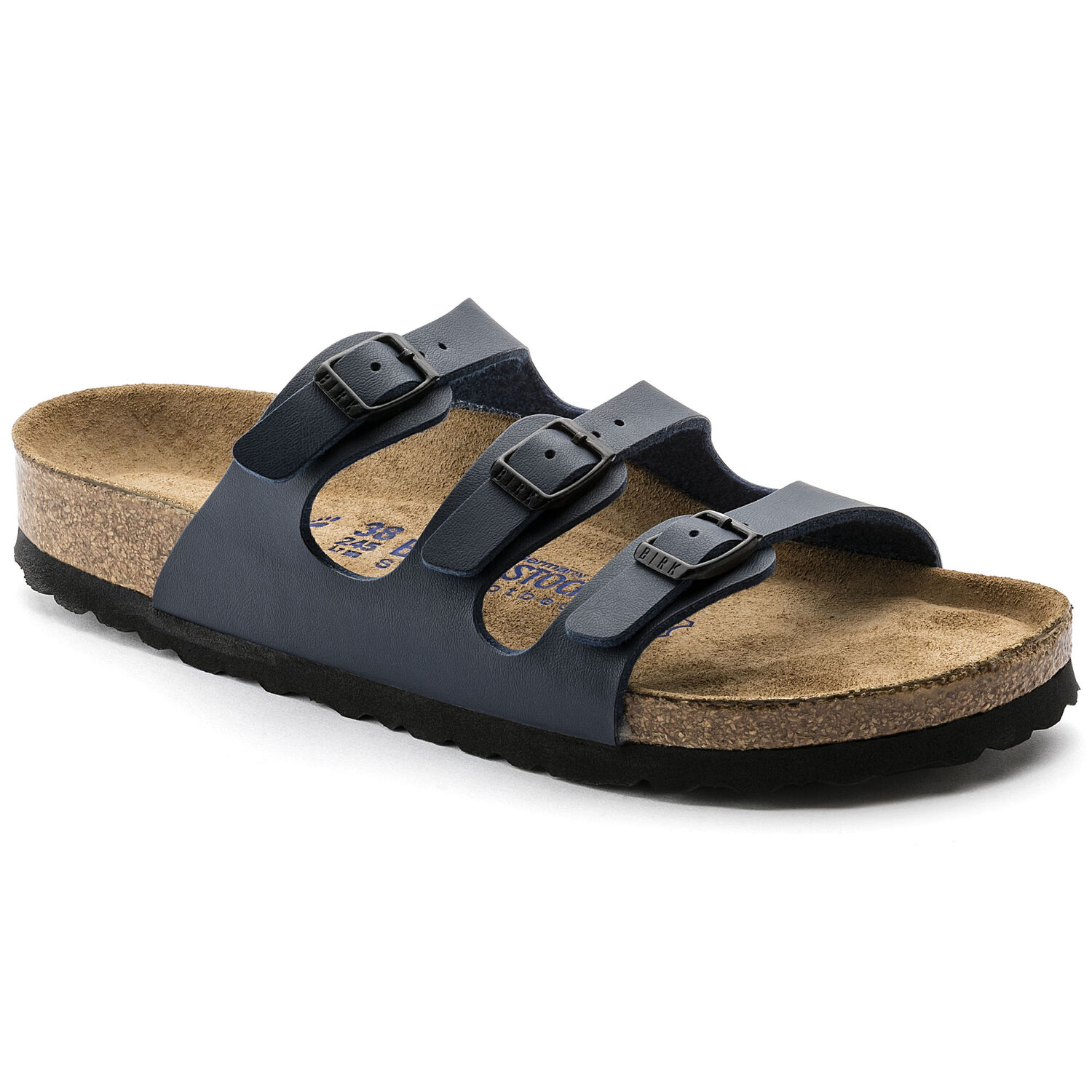 Birkenstock Florida Birko-Flor Soft Footbed Unisex Regular Width Sandals in Blue